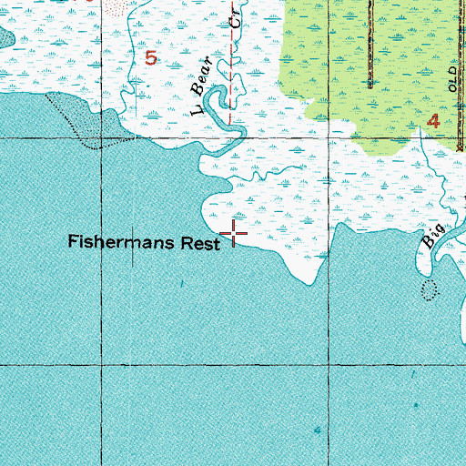 Topographic Map of Fishermans Rest, FL