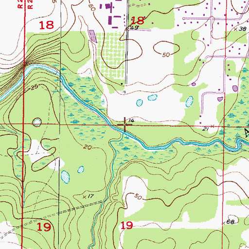 Topographic Map of Fishhawk Creek, FL