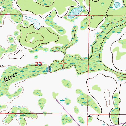 Topographic Map of Fivemile Creek, FL