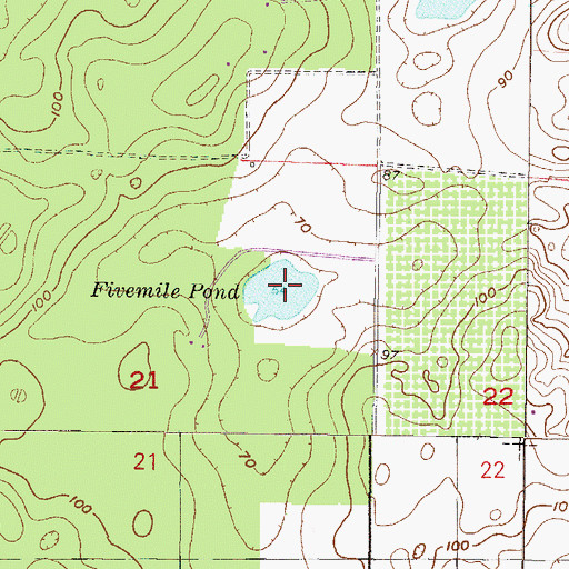 Topographic Map of Fivemile Pond, FL