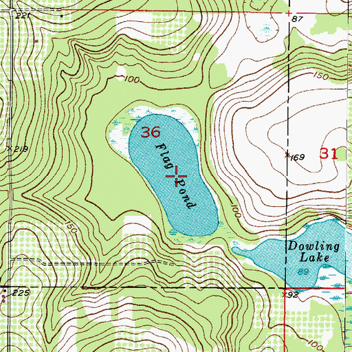 Topographic Map of Flag Pond, FL
