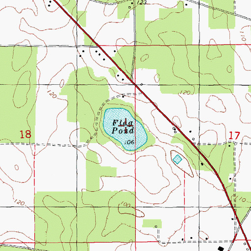 Topographic Map of Flag Pond, FL