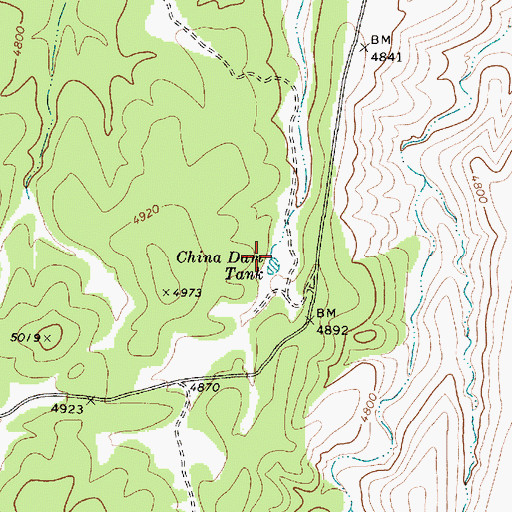 Topographic Map of Dam Tank, AZ
