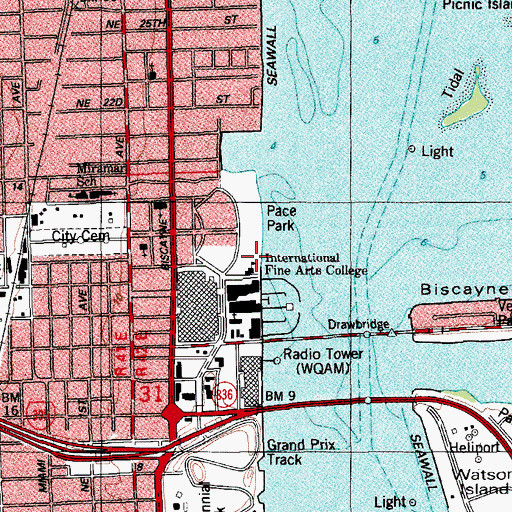 Topographic Map of Flagler Memorial Library, FL