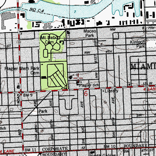 Topographic Map of Henry M Flagler Elementary School, FL