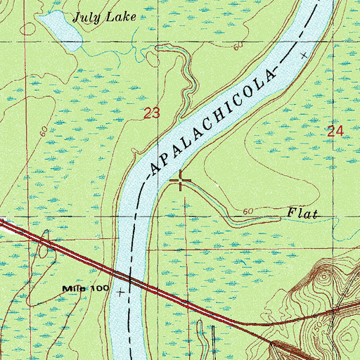 Topographic Map of Flat Creek, FL