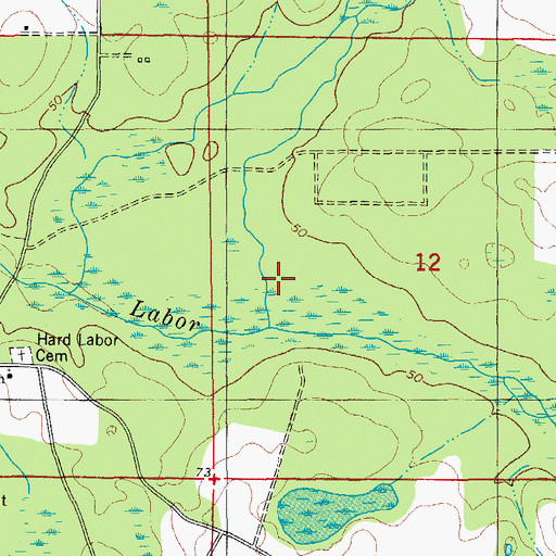 Topographic Map of Flat Creek, FL