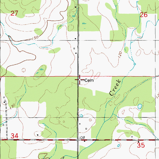 Topographic Map of Flat Creek Church, FL