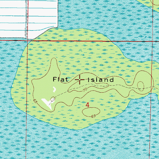 Topographic Map of Flat Island, FL