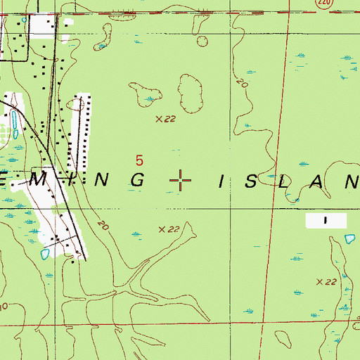 Topographic Map of Fleming Island, FL