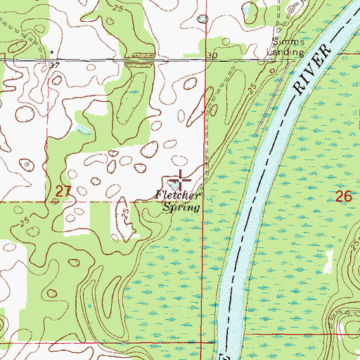 Topographic Map of Fletcher Spring, FL