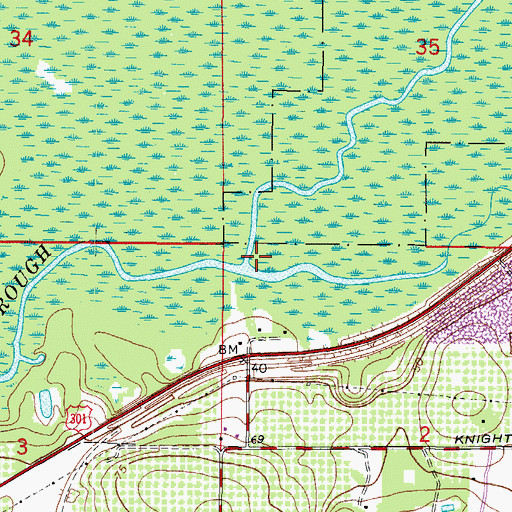 Topographic Map of Flint Creek, FL