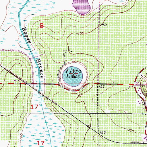 Topographic Map of Flora Lake, FL