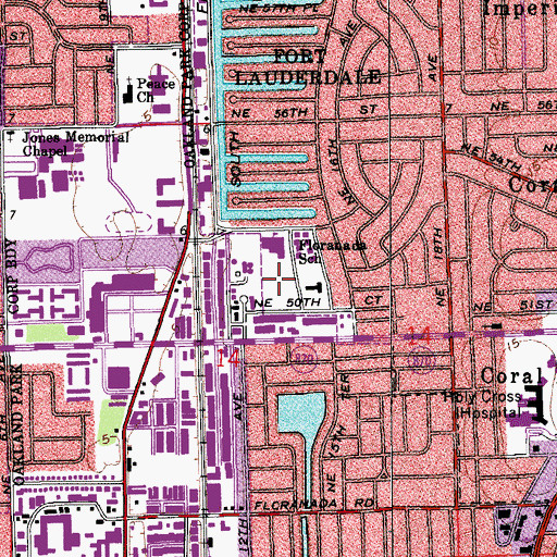 Topographic Map of Floranada Elementary School, FL