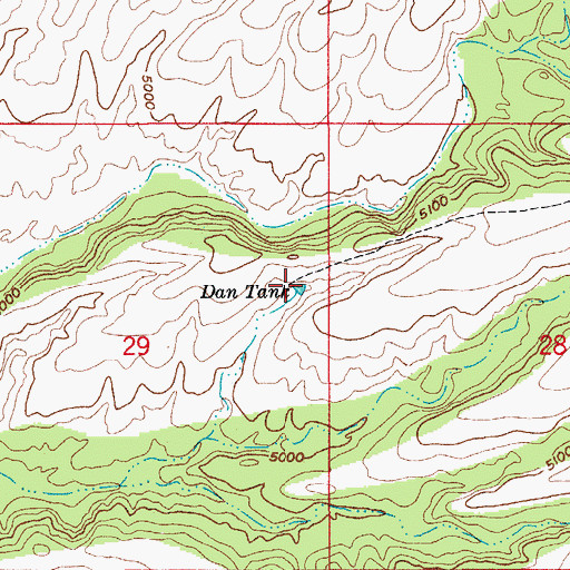 Topographic Map of Dan Tank, AZ