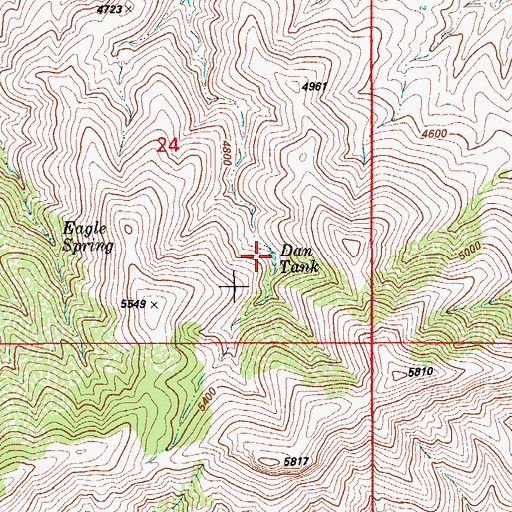 Topographic Map of Dan Tank, AZ
