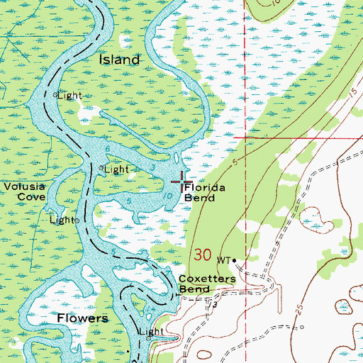 Topographic Map of Florida Bend, FL