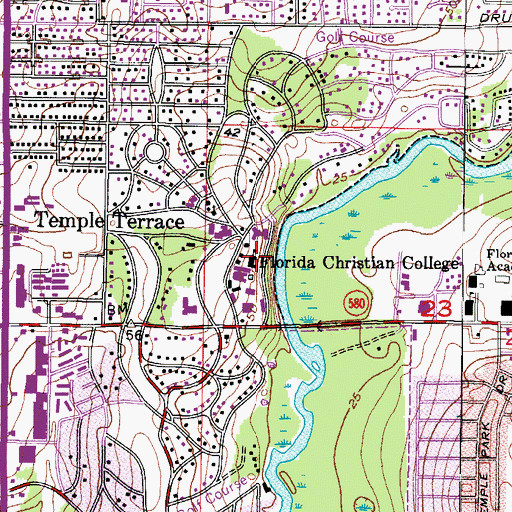 Topographic Map of Florida Christian College, FL