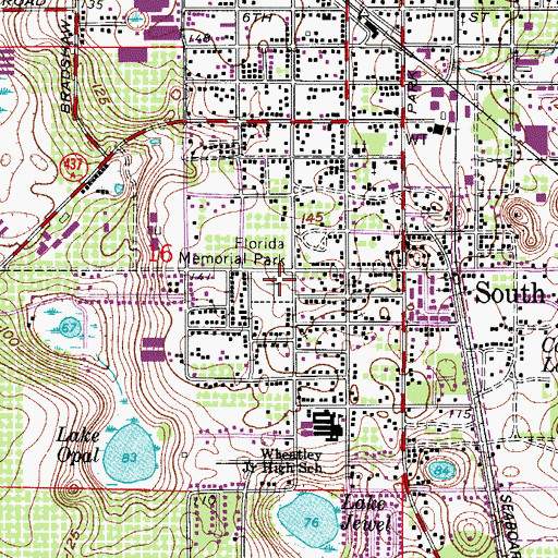 Topographic Map of Florida Memorial Park, FL