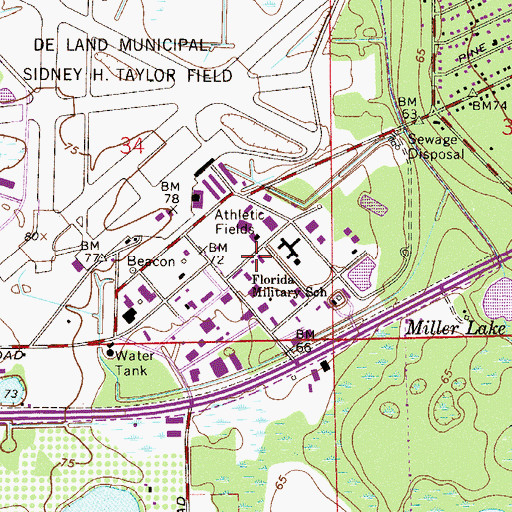 Topographic Map of Florida Military School (historical), FL