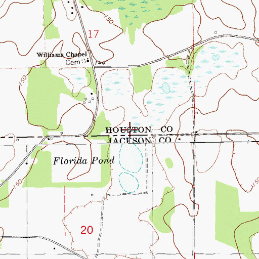 Topographic Map of Florida Pond, AL