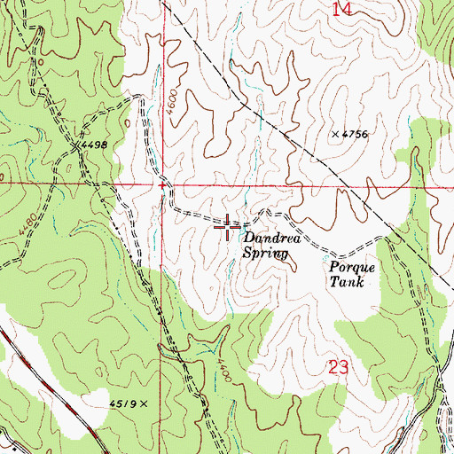 Topographic Map of Dandrea Spring, AZ