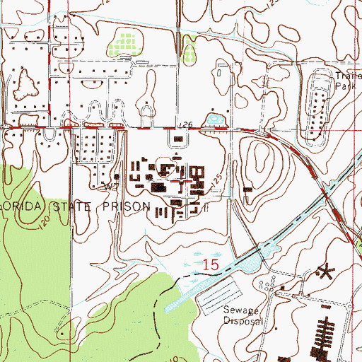 Topographic Map of Florida State Prison, FL
