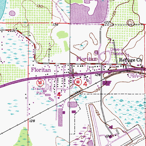 Topographic Map of Floritan, FL