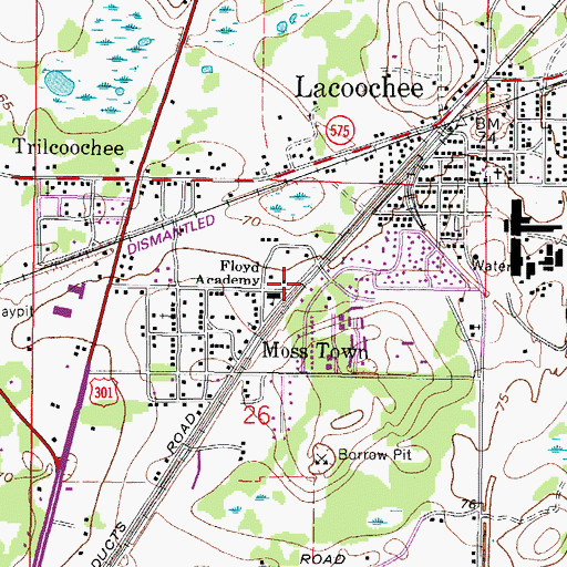 Topographic Map of Floyd Academy, FL