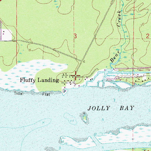 Topographic Map of Fluffy Landing, FL