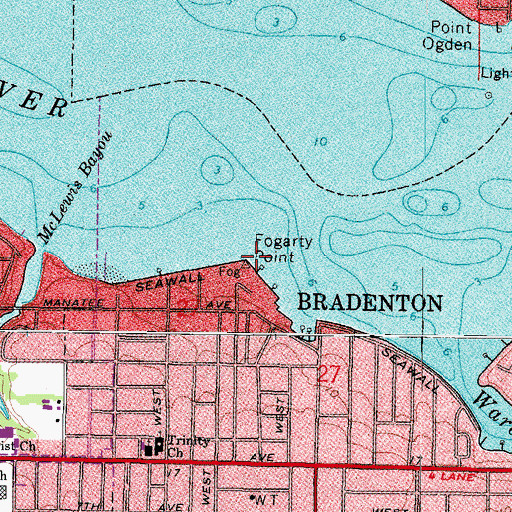 Topographic Map of Fogarty Point, FL