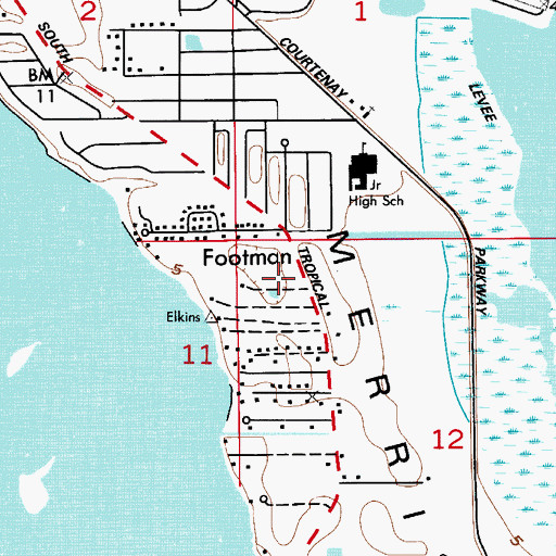 Topographic Map of Footman, FL