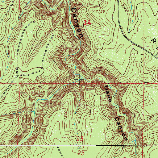 Topographic Map of Dane Canyon, AZ