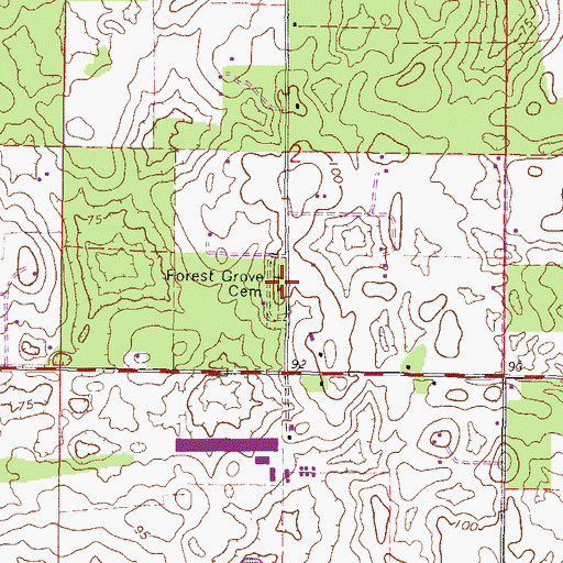Topographic Map of Forest Grove Cemetery, FL