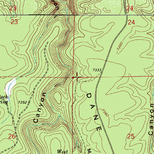 Topographic Map of Dane Ridge, AZ
