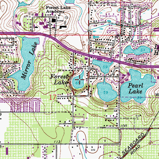 Topographic Map of Forest Lake, FL