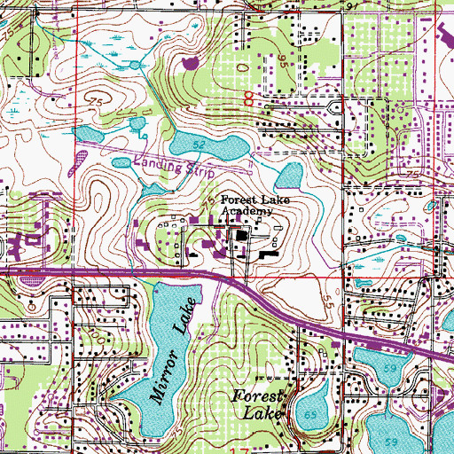 Topographic Map of Forest Lake Academy, FL