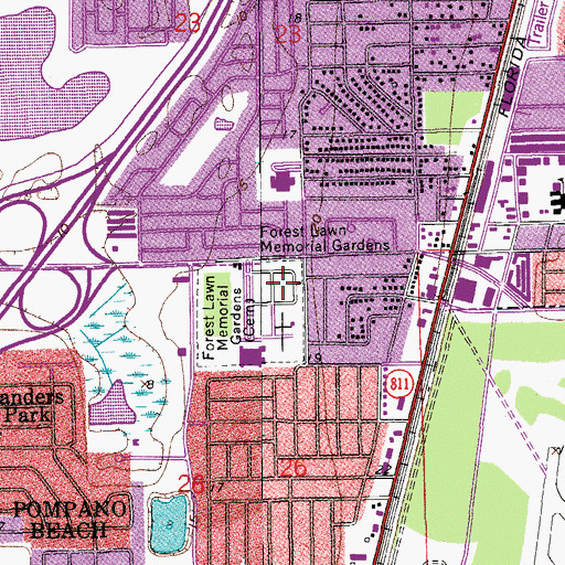 Topographic Map of Forest Lawn Memorial Gardens North, FL