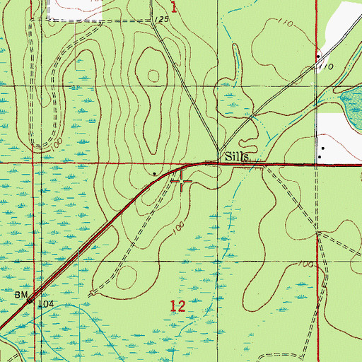 Topographic Map of Fork of the Creeks School, FL