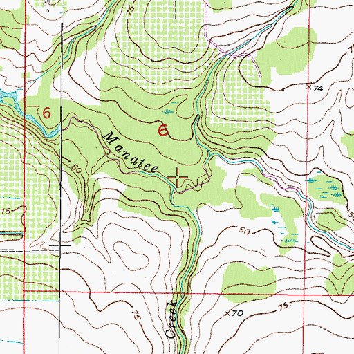 Topographic Map of Fort Crawford Creek, FL
