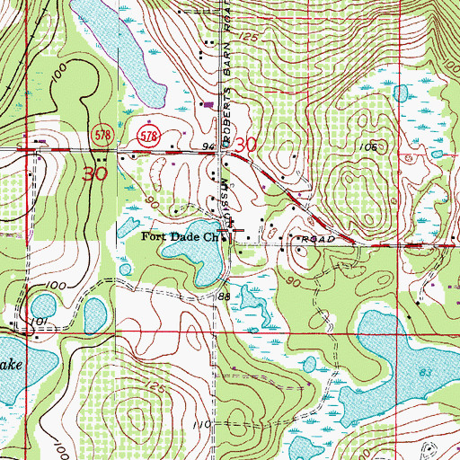 Topographic Map of Fort Dade Church, FL