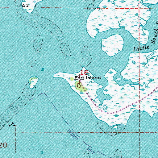 Topographic Map of Fort Island, FL