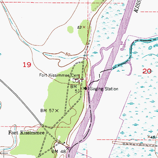 Topographic Map of Fort Kissimmee Cemetery, FL