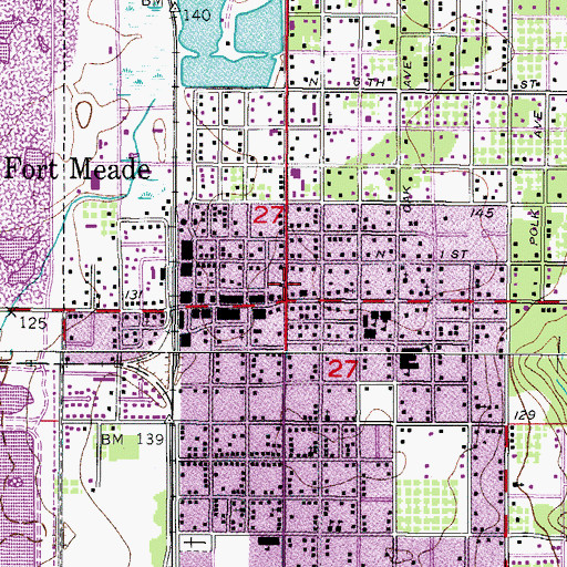 Topographic Map of Fort Meade, FL