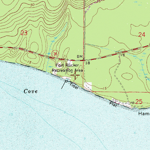 Topographic Map of Fort Rucker Recreation Area, FL