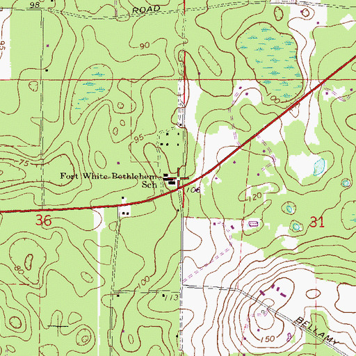 Topographic Map of Fort White-Bethlehem School (historical), FL