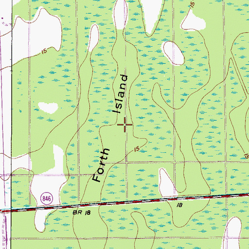 Topographic Map of Forth Island, FL