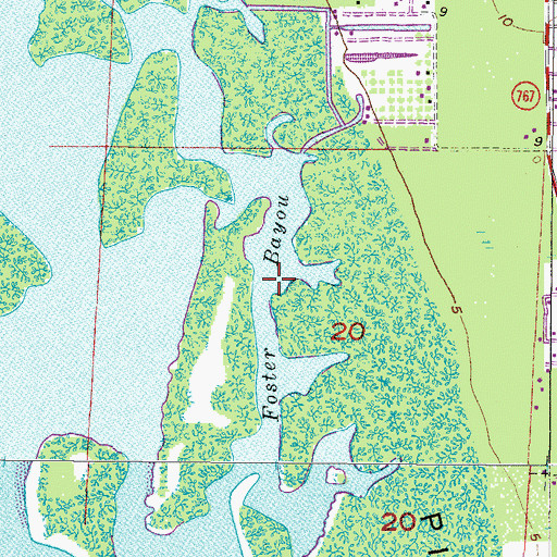 Topographic Map of Foster Bayou, FL
