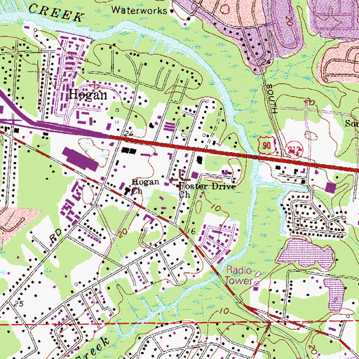 Topographic Map of Foster Drive Church, FL