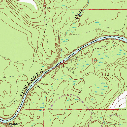 Topographic Map of Four Mile Branch, FL